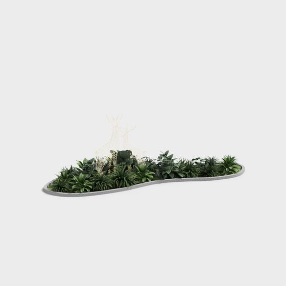 Urban Garden Low-Poly 3D Model for Modern Spaces