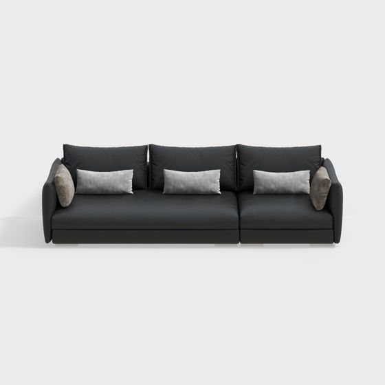 Stylish Low-Poly Sofa 3D model for Modern Interiors