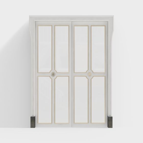 Elegant Classical Double Door 3D model