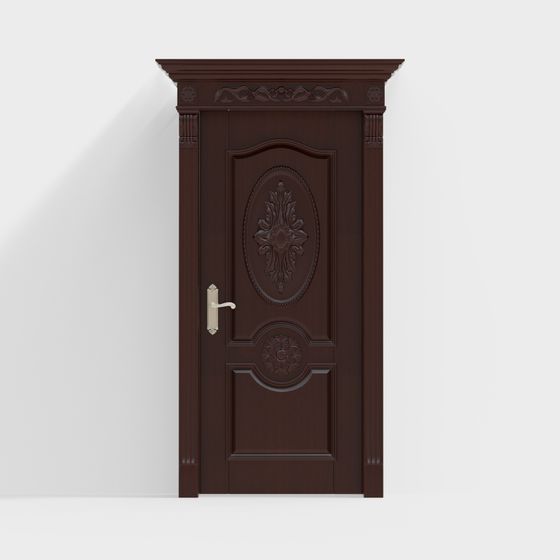 Elegant Classic Wooden Door 3D model