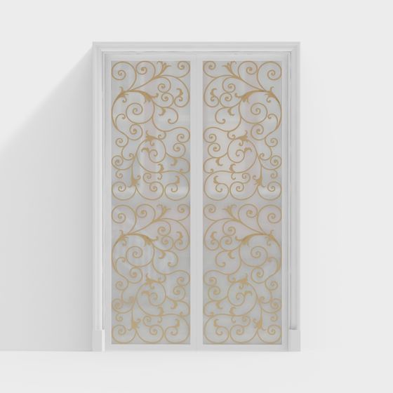 Elegant Low-Polygon 3D Model Door