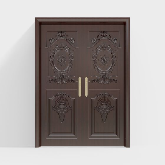 Stylish Double Door 3D Model for Elegant Spaces
