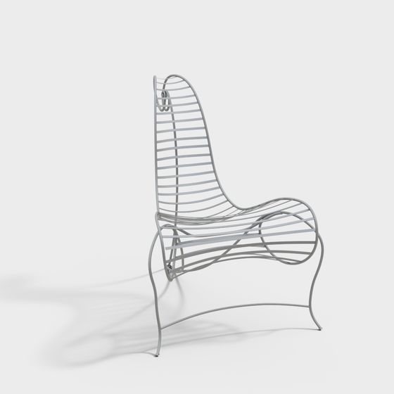 Elegant Metal Line Chair 3D model