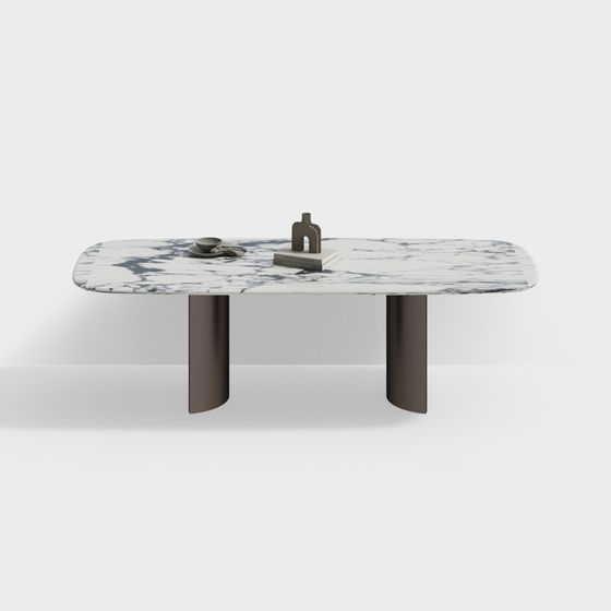 Minimalist Marble Dining Table 3D model