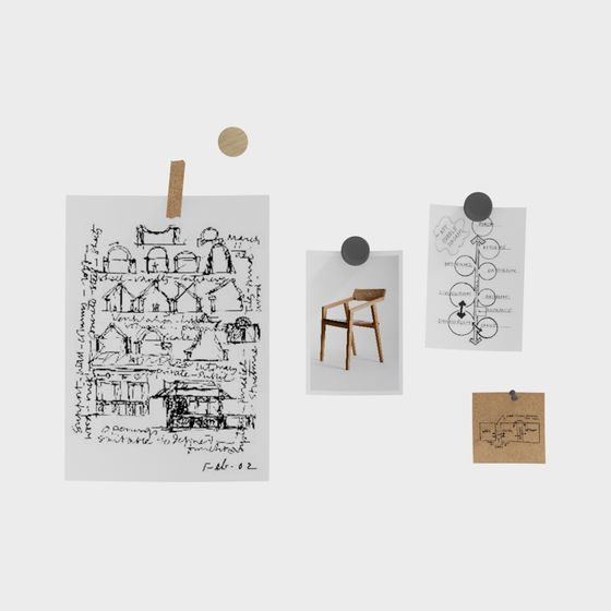 Minimalist Wooden Chair 3D model