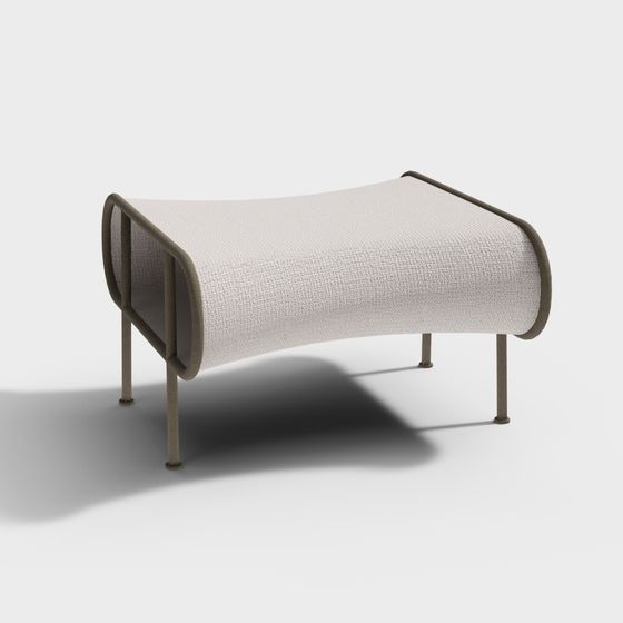 Streamlined Sofa Stool 3D model