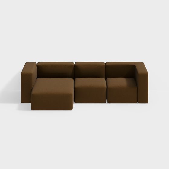 Low Poly 3D Sofa Model for Modern Minimalist Interiors