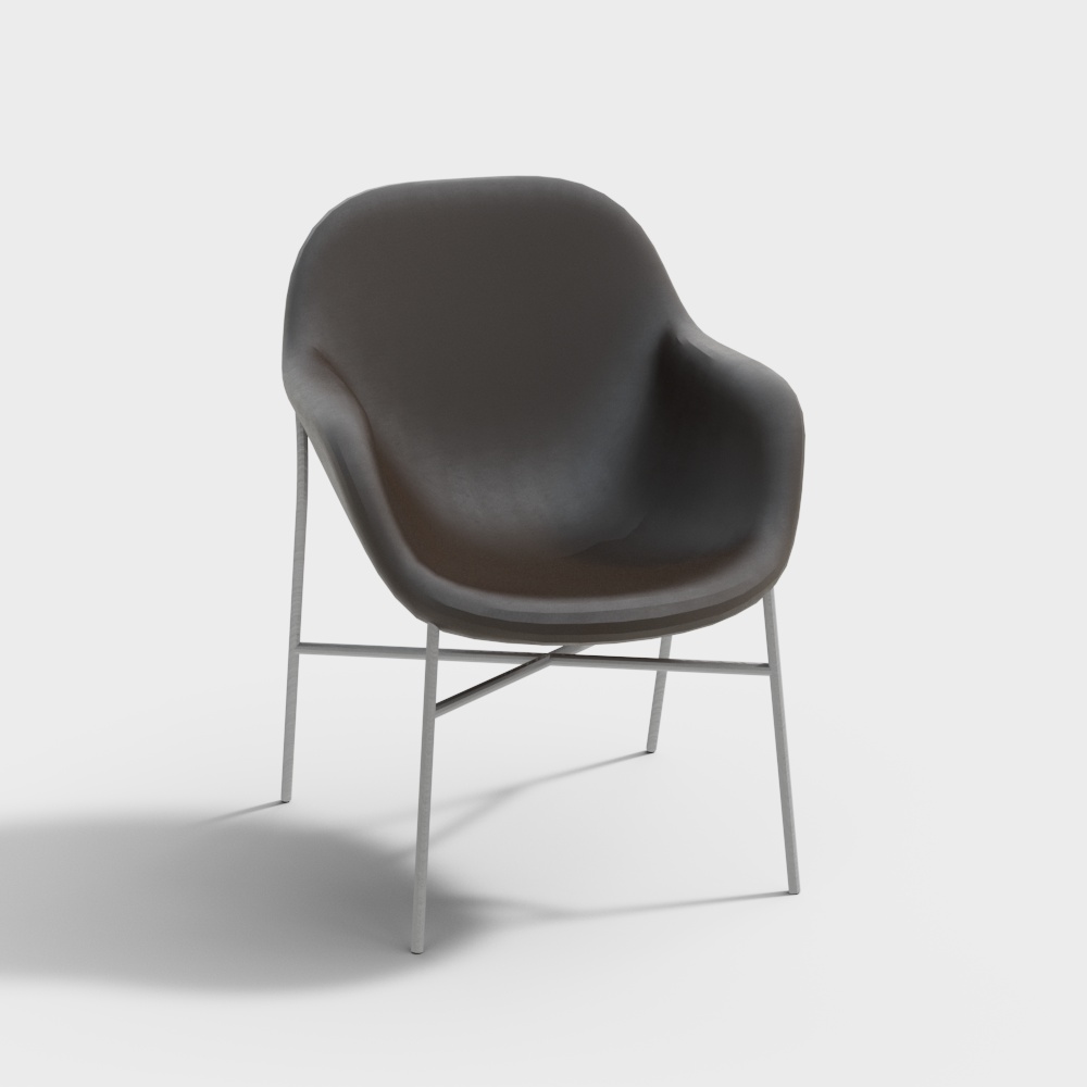 Sleek Lounge Chair 3D model for Modern Interiors