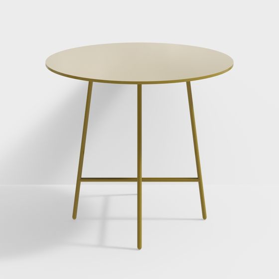 Elegant Low-Poly Round Table 3D model