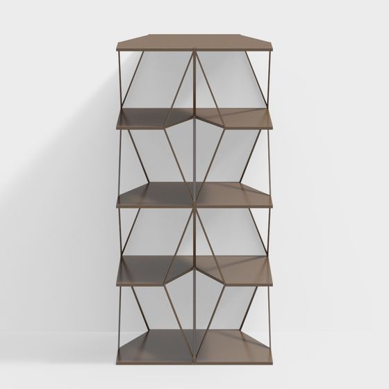 Geometric Bookshelf 3D model for Modern Interiors