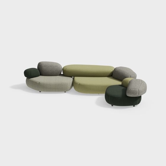 Low Poly Stylish Sofa 3D model