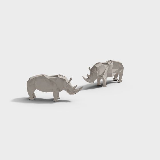 Low-Poly Rhinos 3D model