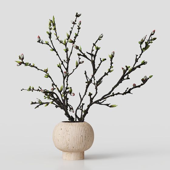 Vibrant Spring Blossom Tree Branch 3D model