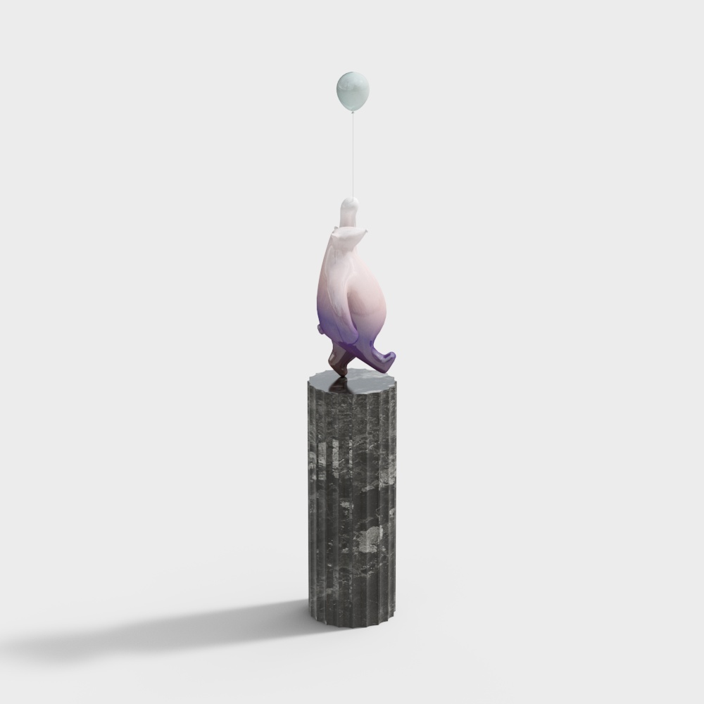 現代網紅熊氣球雕塑裝飾