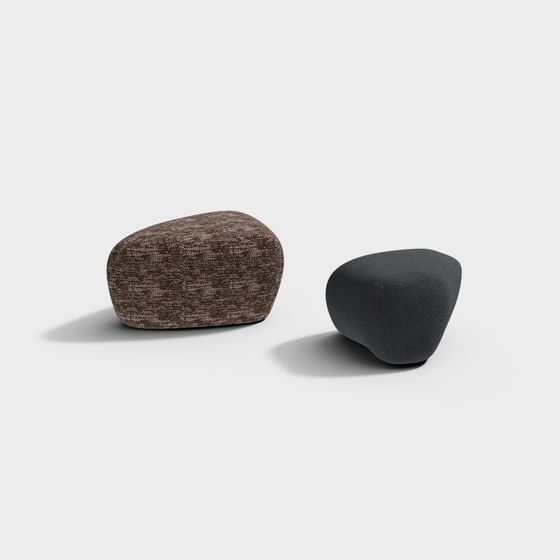 Rock Cushioned Stool 3D model for Modern Spaces