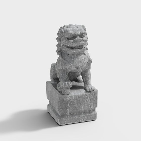 Vivid Stone Lion 3D model