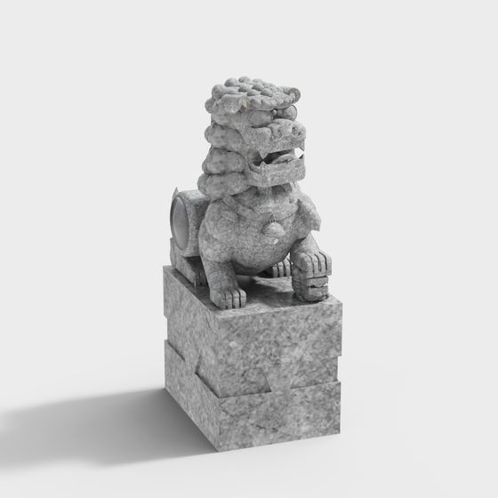 Realistic Stone Lion 3D model for Creative Projects