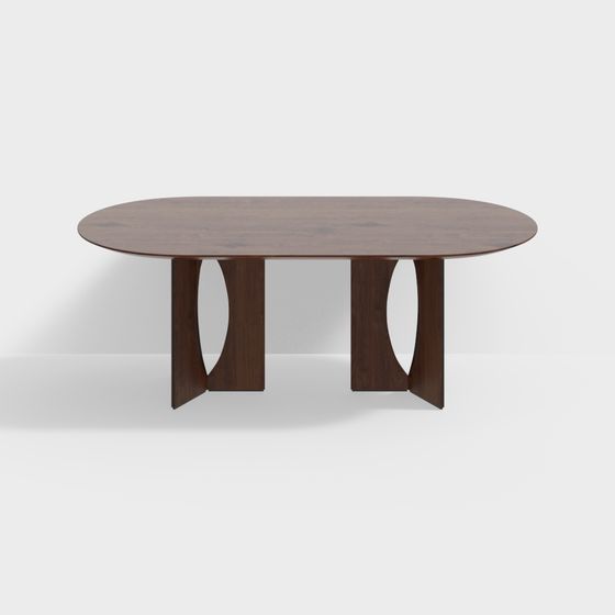 Elegant Oval Dining Table 3D model
