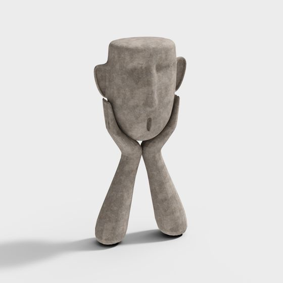 Concrete Figurine 3D model