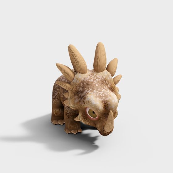 Realistic Low-Poly Triceratops 3D model