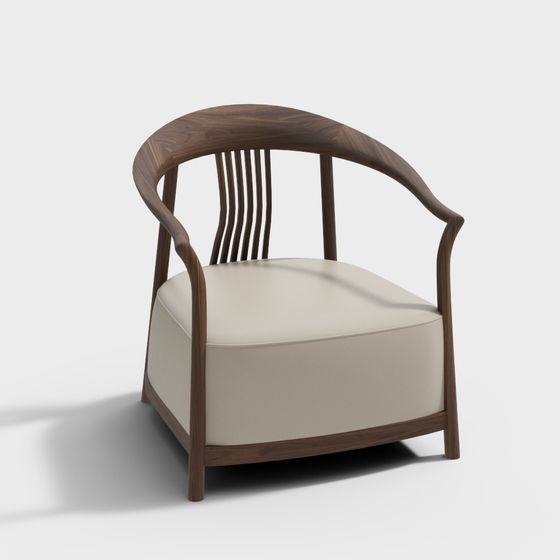 Elegant Curved Chair 3D model