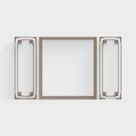 Vintage Mirror Set 3D model for Creative Spaces