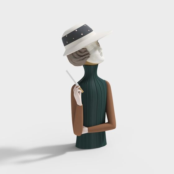 Elegant Vintage-Inspired 3D Model with a Modern Twist