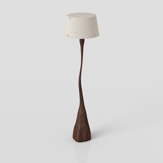 Unique Curved Floor Lamp 3D model for Modern Interiors