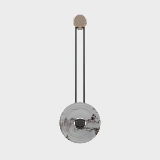 Sumi-e Style Pendant Lamp 3D model
