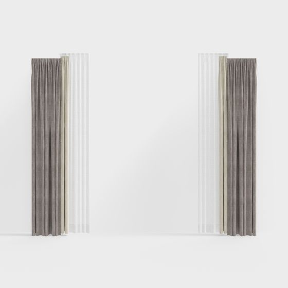 Stylish Low Poly Curtain 3D model for Modern Spaces