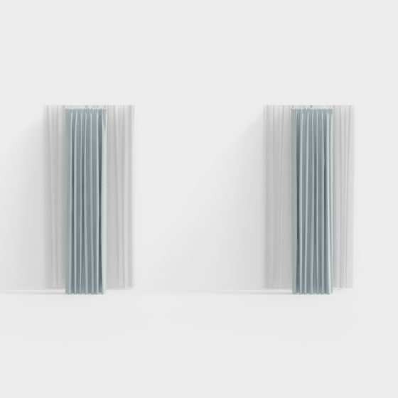 Stylish Low-Poly Curtain 3D Model for Contemporary Spaces
