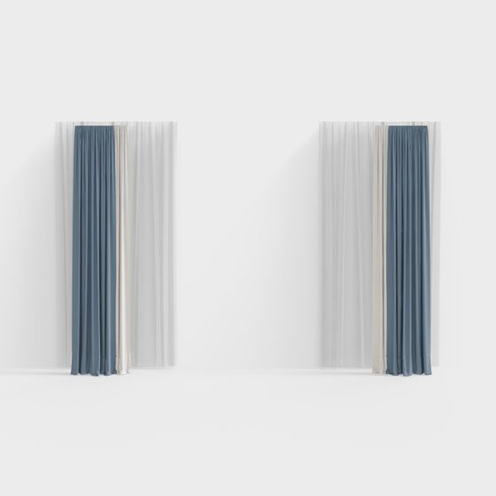Contemporary Low Poly Curtain 3D model