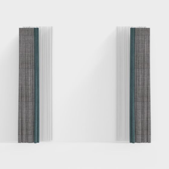 Elegant Wrinkled Curtain 3D Model for Various Uses