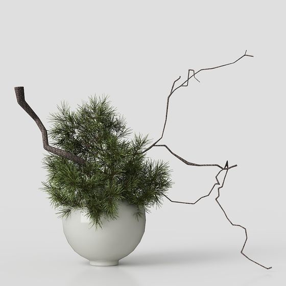 Pine Branch Bonsai 3D model