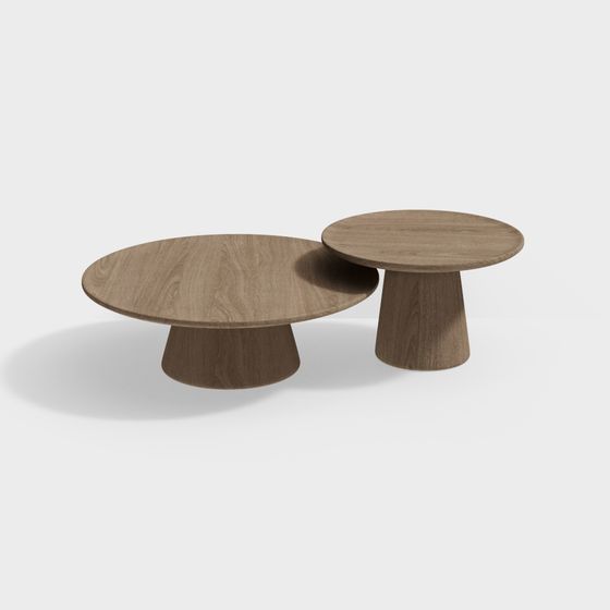 Sleek Rounded Wood Table 3D model
