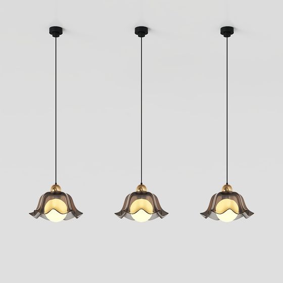 Artistic Floral Pendant Light 3D model
