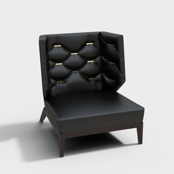 Elegant Low-Poly Armchair 3D model