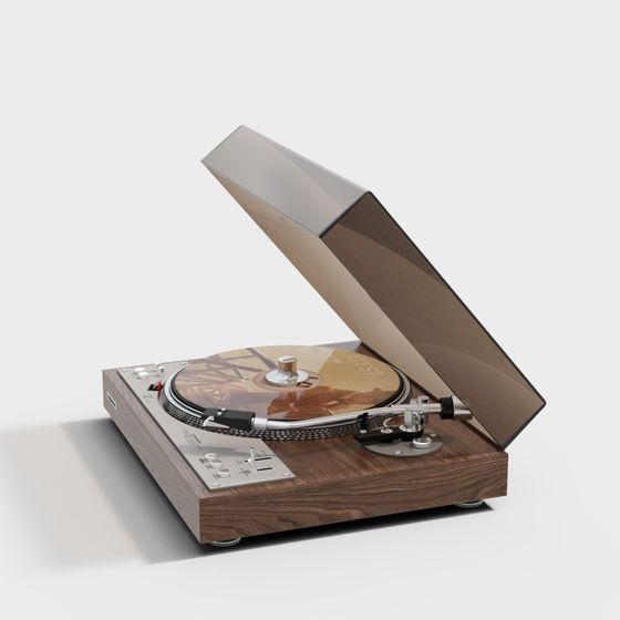 Vintage Vinyl Record Player 3D model