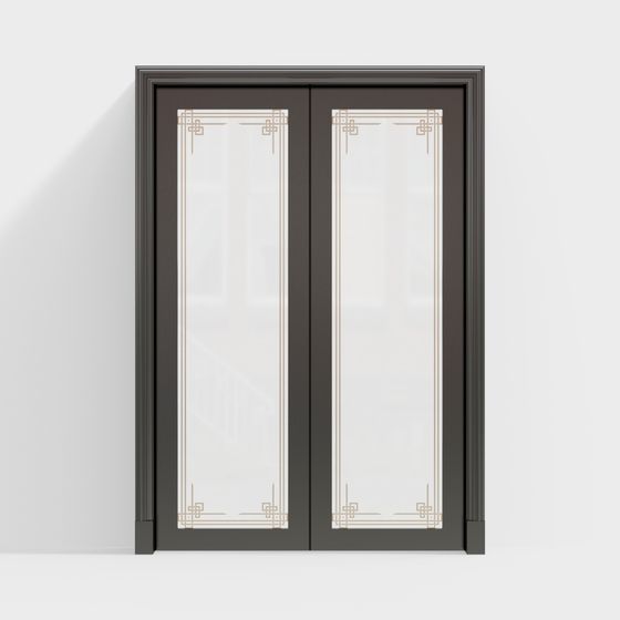 Art Deco Glass Door 3D model for Creative Projects