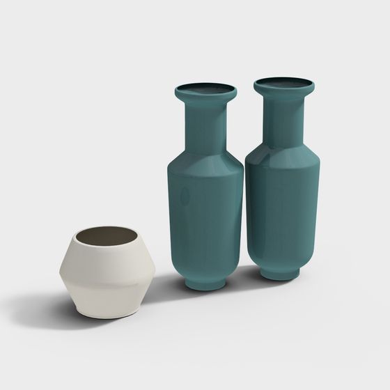 Modern Minimalist Vase Set 3D model