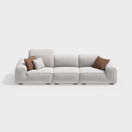 Elegant Low-Poly Sofa 3D model for Modern Interiors
