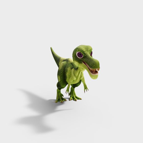 Low-Poly Green Dragon 3D Model for Designers