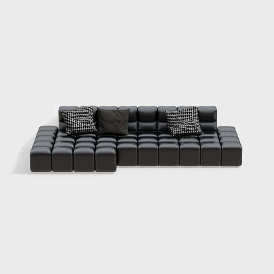 Modular Low-Polygon Sofa 3D model