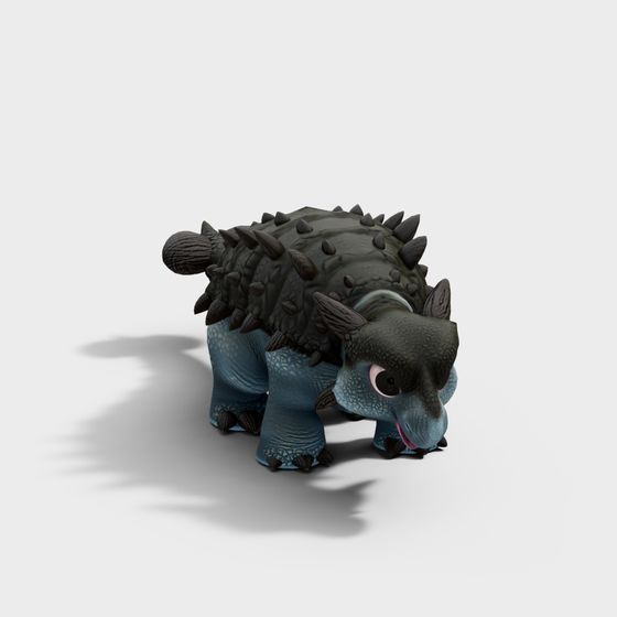 Charming Low-Poly 3D Model of Little Spiked Dinosaur