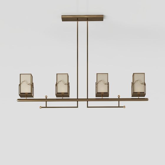 Elegant Low-Poly Chandelier 3D Model