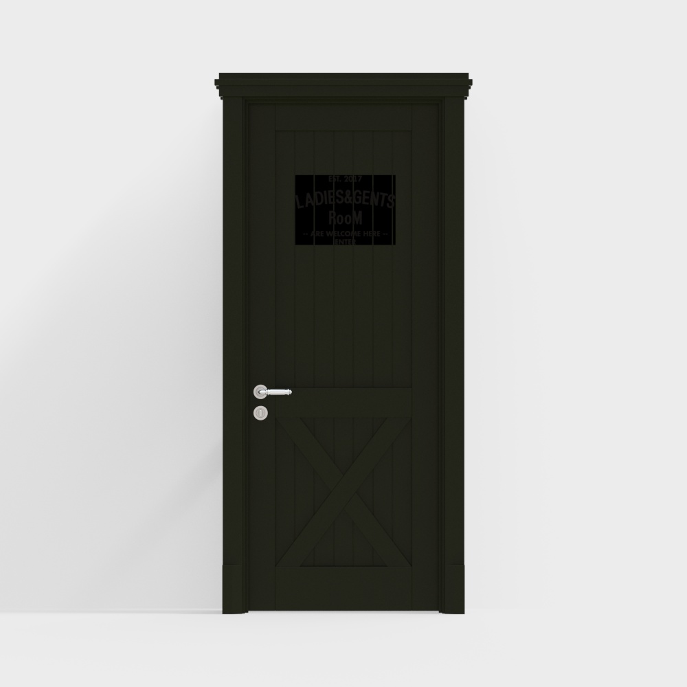 Vintage Ladies & Gents Room Door 3D model