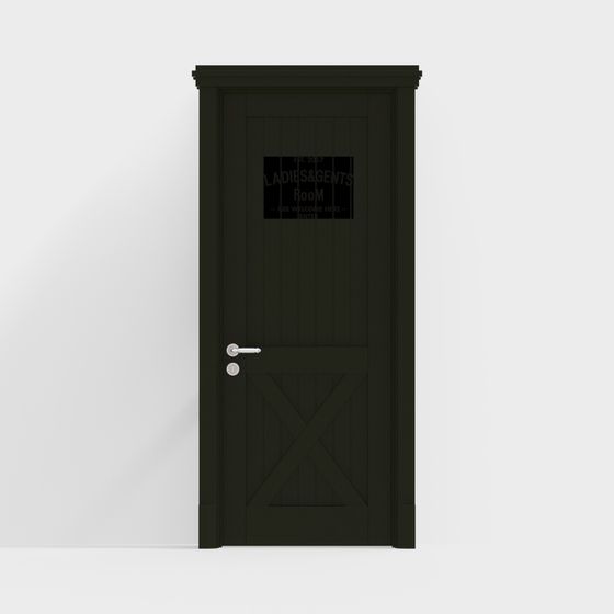 Vintage Ladies & Gents Room Door 3D model
