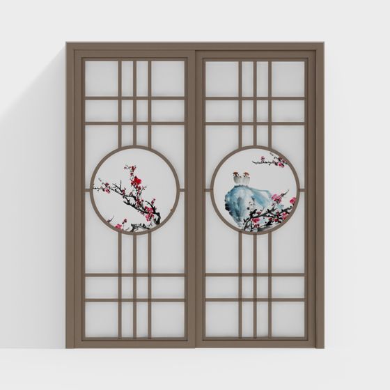 Zen-Style Folding Screen 3D model