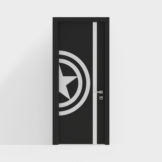 Futuristic Low-Poly High-Detail Door 3D model