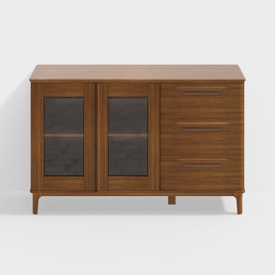 Elegant Low-Poly Sideboard 3D Model